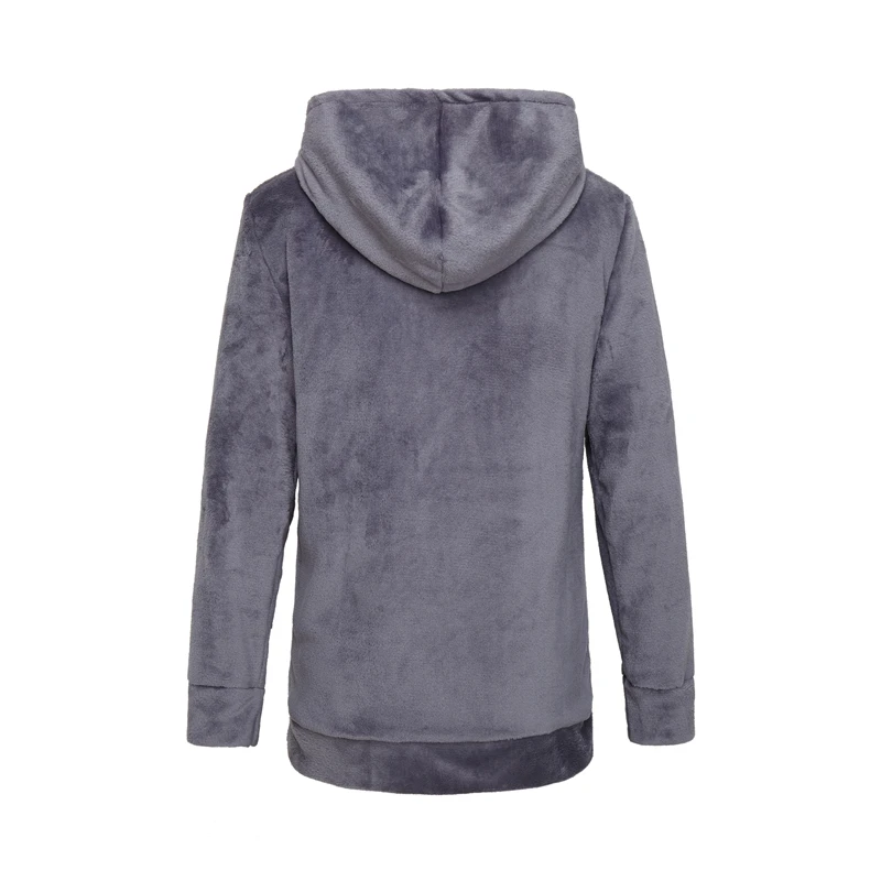 New jacket winter ladies hooded Sweatshirt plus velvet thick double warm fleece casual long-sleeved solid coat Harajuku hoodie New jacket winter ladies hooded Sweatshirt plus velvet thick double warm fleece casual long-sleeved solid coat Harajuku hoodie