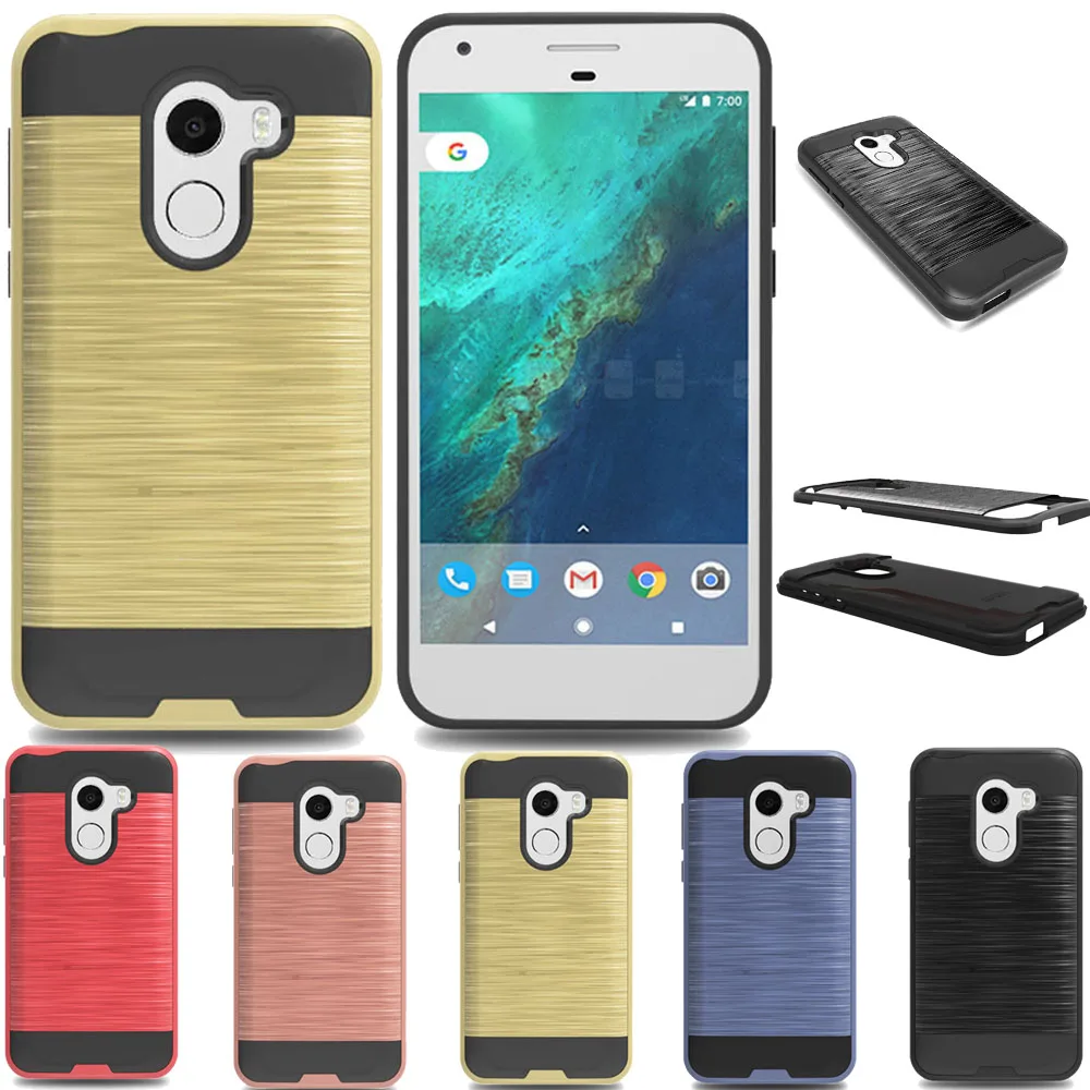 

Dual Layer Hybrid Brush Armor Case TPU & PC Shockproof Hard Cover For Alcatel A30 Fierce 2017/A30 Plus / Walters/ TMOBILE REVVL