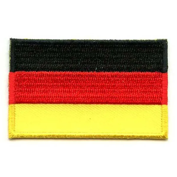 Германия вышивка патч/вышитые эмблемы сделаны саржа с плоским брат и гладить на бэк-настраиваемый и MOQ50pcs