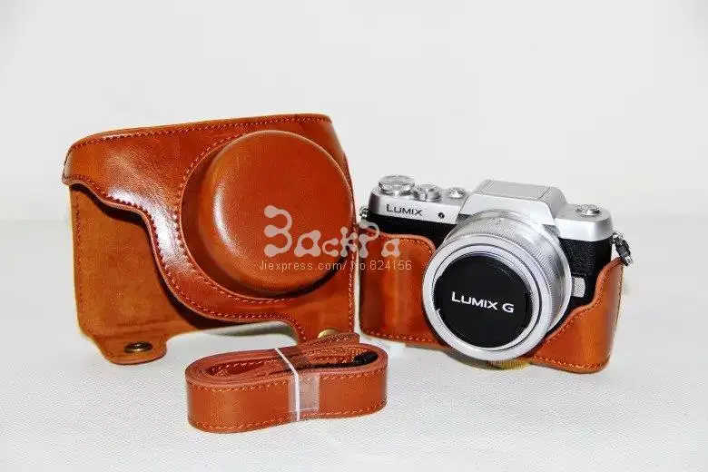

PU Camera Video Bag Case Cover with Shoulder Strap for Panasonic Lumix GF7 GF8