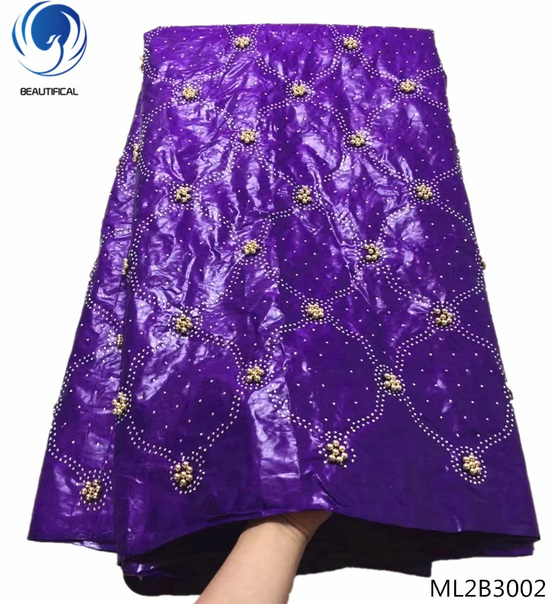 LIULANZHI Базен riche getzner ткань фиолетовый Африканский ткани бисером 5 ярдов/партия с бесплатной доставкой продаж ML2B30