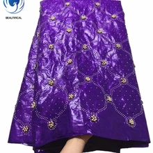 LIULANZHI Базен riche getzner ткань фиолетовый Африканский ткани бисером 5 ярдов/партия с бесплатной доставкой продаж ML2B30
