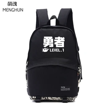 

Lovely new design Anime Comic Game fans backpack black nylon ACG Words printing backpack school bags lovely words backpack nb269