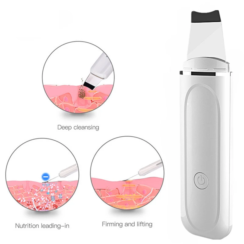 

Ultrasonic Skin Scrubber Deep Face Cleaning Machine Reduce Wrinkles and spots Facial Whitening Lifting Remove Dirt Blackhead