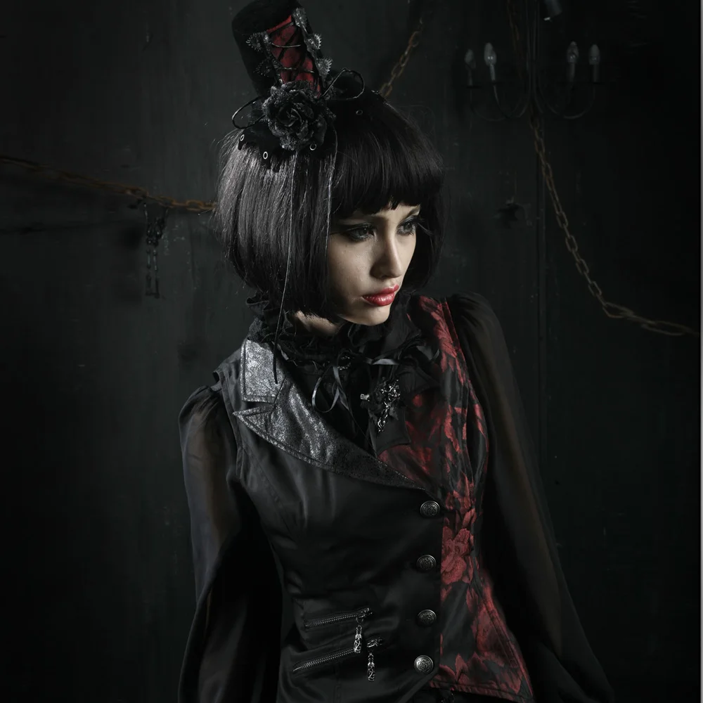 PUNK RAVE Women Gothic Fashion Vest Coat Steampunk Vintage Party Clothing Halloween Vampire Cosplay Jacket Coat
