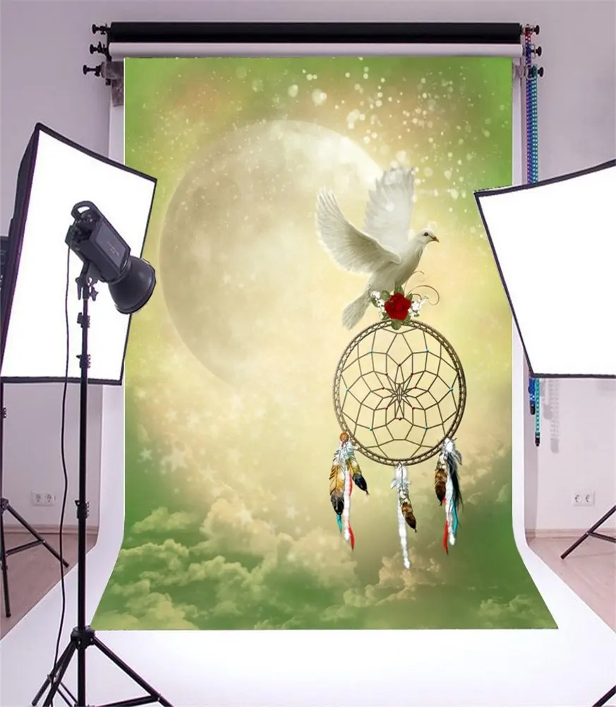 Фон для фотосъемки Bokeh Halos Stars Dreamy Fairy Tale Moon White Cloud Dove Princess|Фон фотосъёмки| |