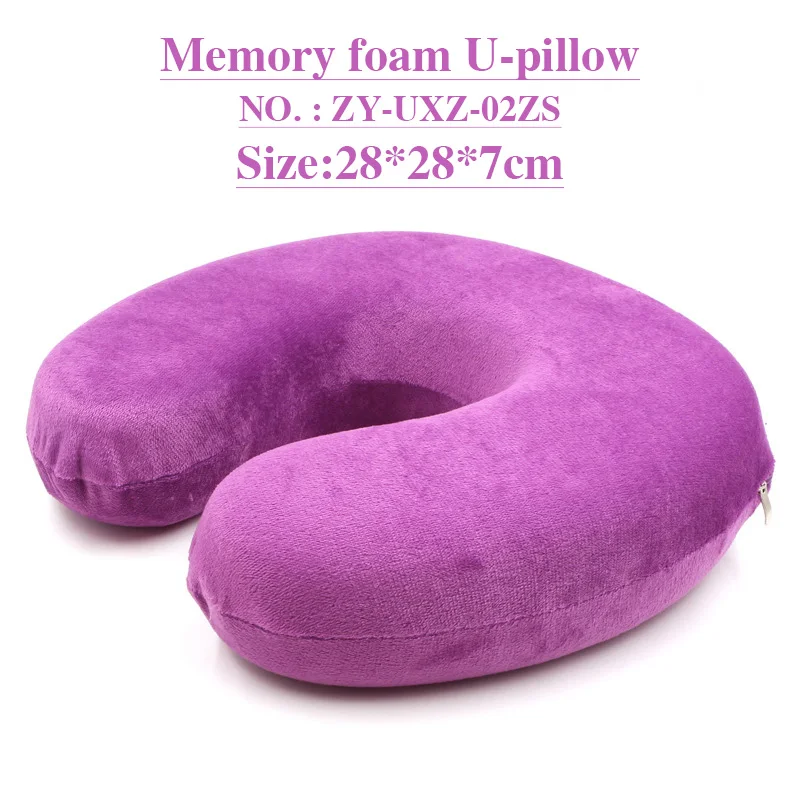 U-образные подушки для шеи с эффектом памяти, мягкие медленные подушки для путешествий, однотонный шейный затылочный медицинский постельный комплект, бархатная наволочка - Цвет: ZY-UXZ-01ZS
