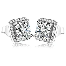 Вечная элегантность серебряные серьги с цирконием Аутентичные стерлингового серебра 925 очаровательные серьги для женщин модные ювелирные изделия подарок