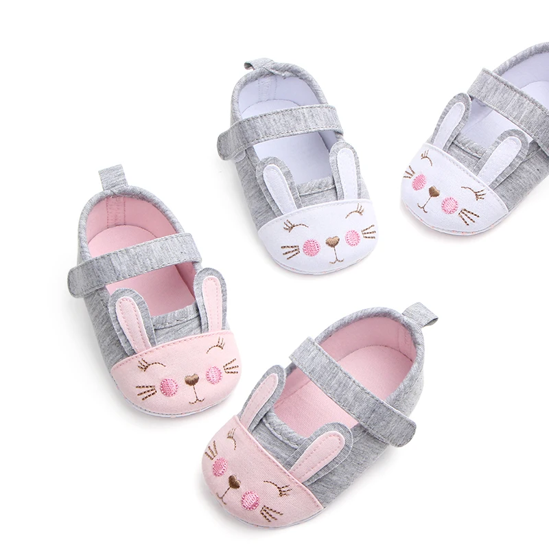 

Lovely Baby Girl Newborn Toddler Crib Cute Rabbit Shoes Pram Soft Sole Prewalker Anti-slip Sneakers