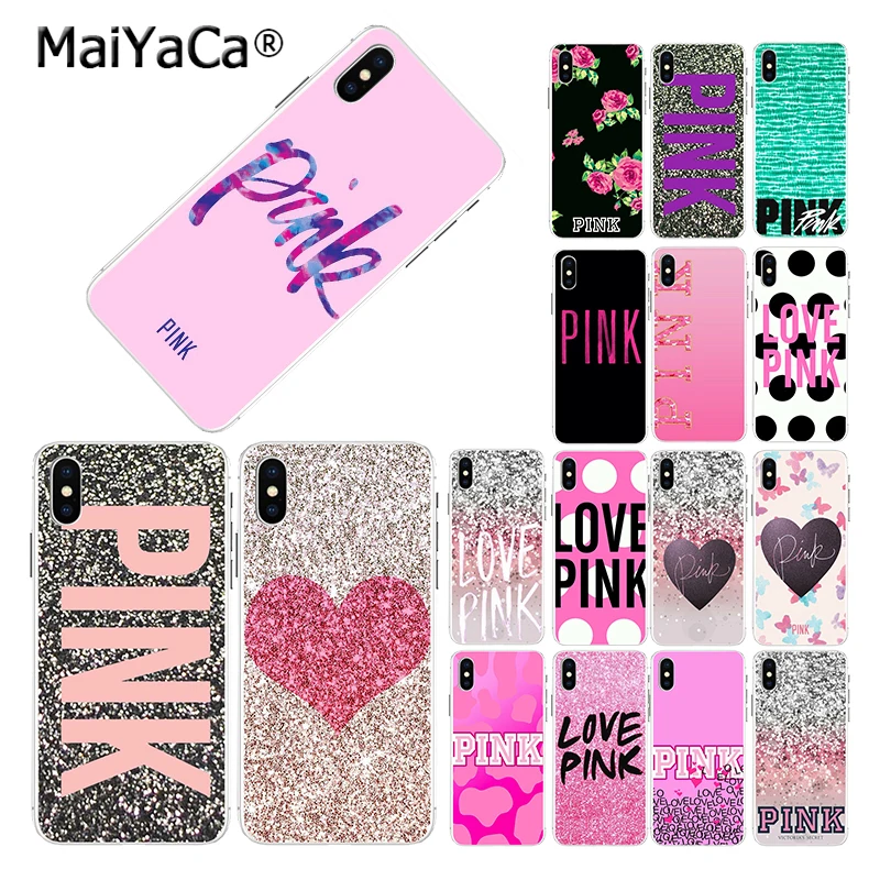 

MaiYaCa Hot Net LOVE PINK Fashion Pink Candy funny Fashion Luxury phone case for iPhone 8 7 6 6S Plus X 10 5 5S SE XR XS XS MAX