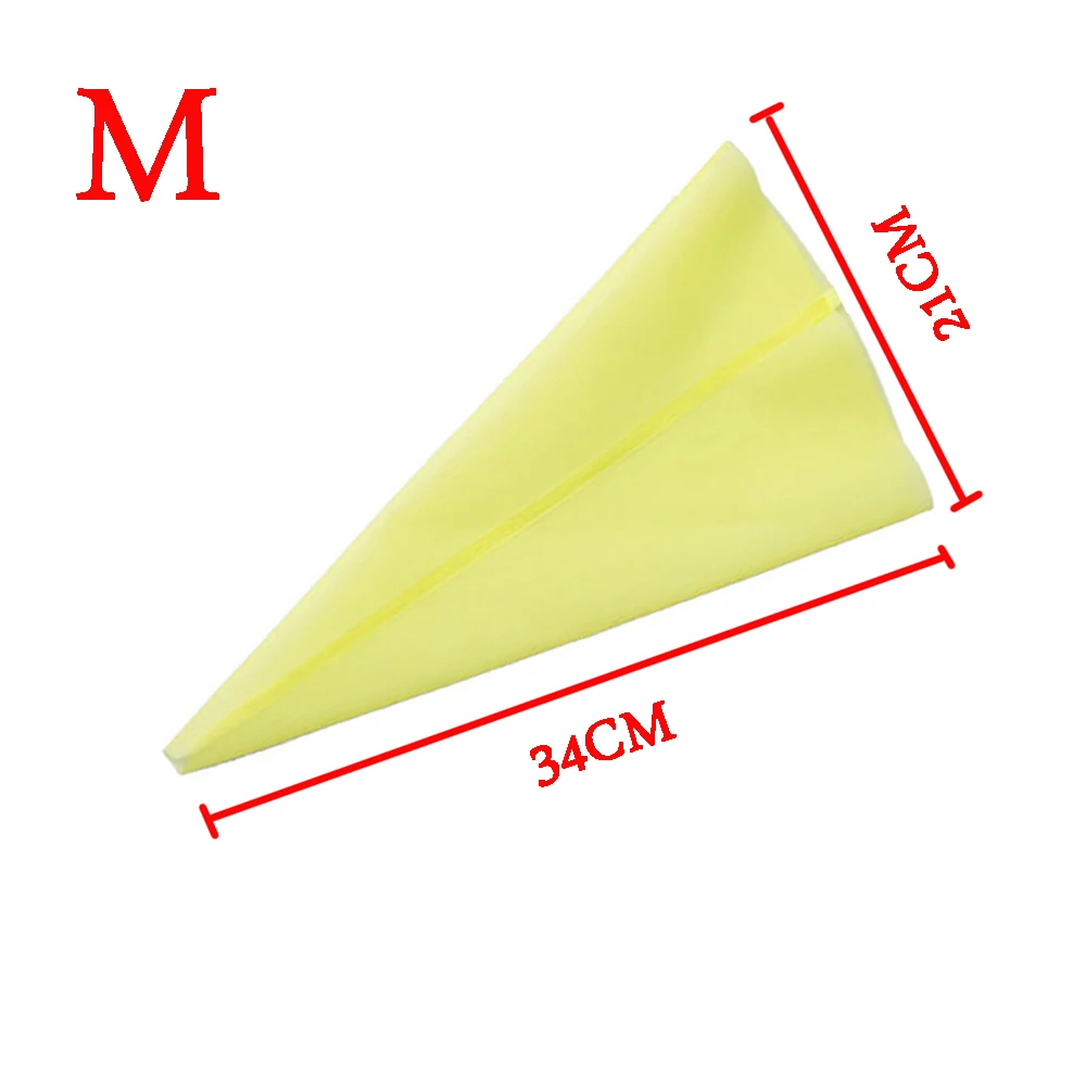 1 шт силиконовый трубопровод мешок многоразового использования Обледенение кондитерский мешок для крема торт инструмент для декорирования, сделай сам - Цвет: Yellow M