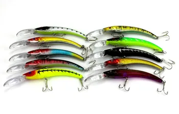 

500pcs 18g 15.5cm Big Minnow Fishing Lures Plastic Deep Diver Artificial Hard Lures Sea fishing lures