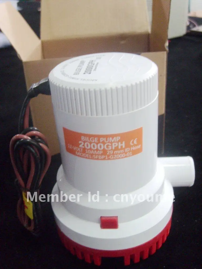 Bilge 24V Submersible Fishing Boat Water Pump 2000 GPH