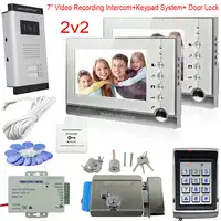2 Apartments Video Intercom With Recording Function Intercom Camera Video Doorbell Access Control Keypad Rfid Code Door Phone