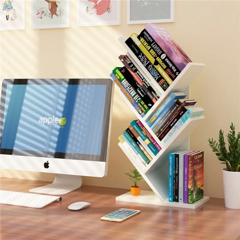 بسيطة الحديثة شجرة شكل رف طالب خزانة الطابق متعددة طبقة الإبداعية مستقرة رف كتب سعة كبيرة