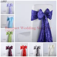 Горячая 100 шт тафты Pintuck стул с поясом-бабочкой чехлы для стульев лента для украшение для свадьбы