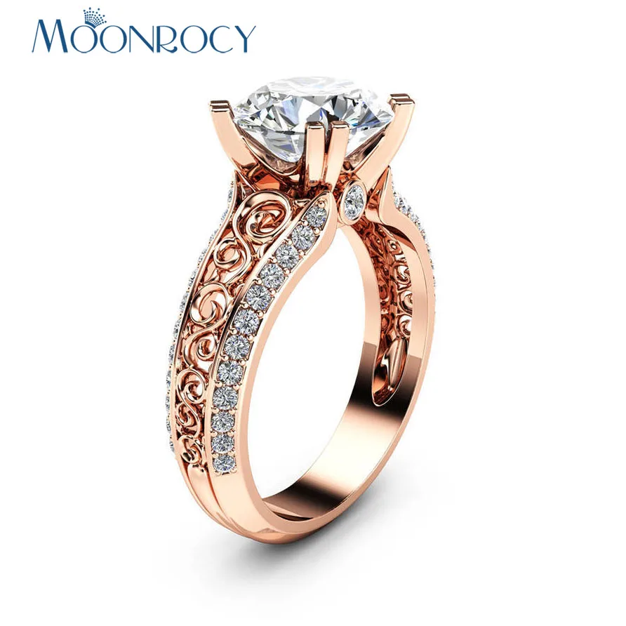 Rose gold rings for women rectangular faces