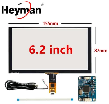 

6.2 inch 155mm*87mm Raspberry Pi tablet PC navigation Capacitive Touch Digitizer Touch screen panel Glass USB Driver board