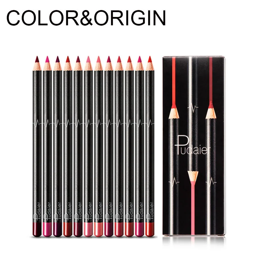 

12 Colors/Set Multi-functional Lip Liner Pencil Professional Makeup Lipstick Lipliner For Lip Contour Matte Cosmetic Contour Pen