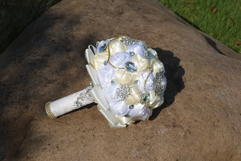 Kyunovia 6 стилей кристалл бордовый Свадебный букет De Mariee атласные Свадебные цветы Свадебные букеты Великолепный Букет De Noiva FE30