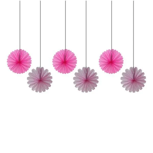 

6pcs 30cm Pink and Fuchsia Tissue Paper Fans Decorative Flowers Bridal Shower/Wedding/Baby Shower/ Birthday Party Decorations