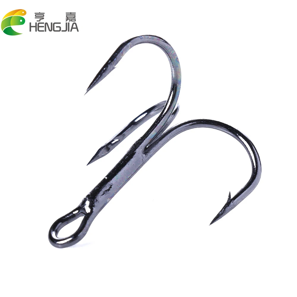 

Hengjia 20pcs 4# 6# 8# 10# Black/Red Fishing Hook High Carbon Steel Treble Hooks Fishing Tackle Round Bend Treble For Bass