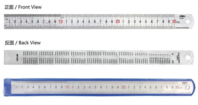 Двусторонняя Нержавеющая сталь 30 см 12 дюймов Метрическая Измерение Прямые Линейка инструментов офисные школьников чертежей DM006