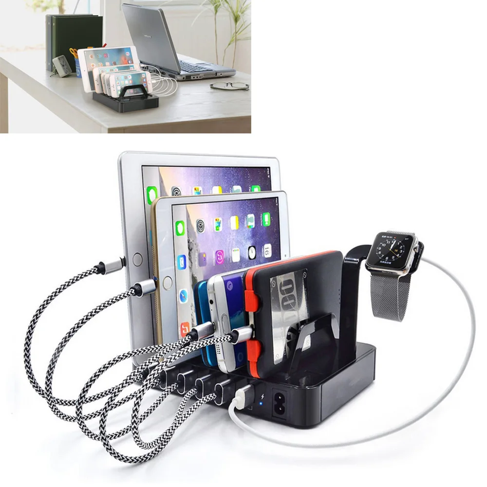Универсальный Мульти 6 портов 8.8A док станция для зарядки с USB зарядное устройство