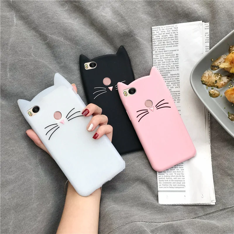

Cute 3D Cartoon Beard Cat Silicone Soft Phone Cover Case For Xiaomi 5X 6X 8 9 SE Redmi 4A 4X 5 6 6A Plus Note 5 5A 6 7 PRO Cover
