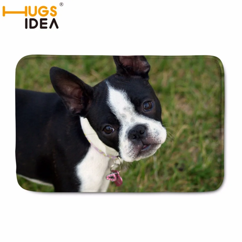 Hugsidea Boston Terrier Bathroom Mat Tea Table Antiskid Cat Patter