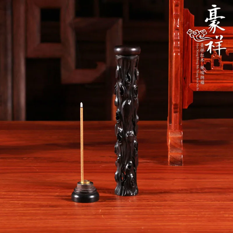 

Carved mahogany with ebony-shaped incense burner incense censer relief cartridge high-grade wood palette