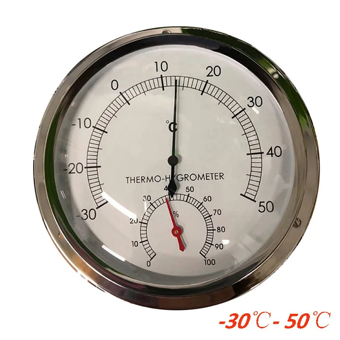 Чехол из нержавеющей стали с настенным креплением механического типа термометр для сауны гигрометр-30 °C~ 50 °C - Цвет: Flanged Thermometer