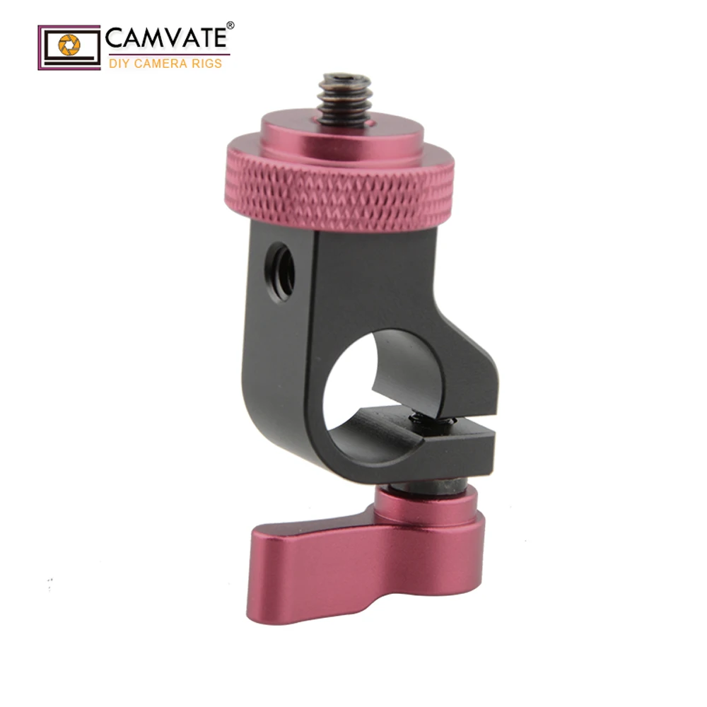 

CAMVATE Single Hole 15mm Rod Clamp (Red Knob) C1886 camera photography accessories