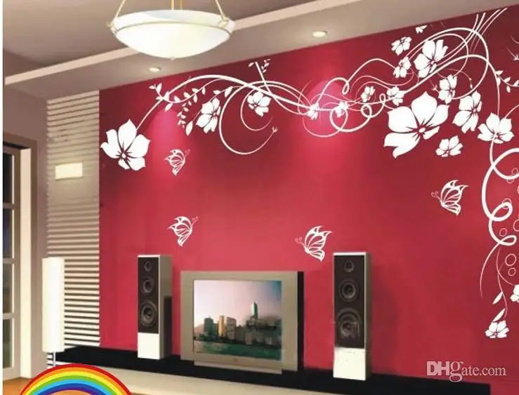 

Hot Selling Beautiful Flower Wall Paper Decal Art Stickers for Home Decoration Living Room Bedroom Sofa TV Background Wallpaper