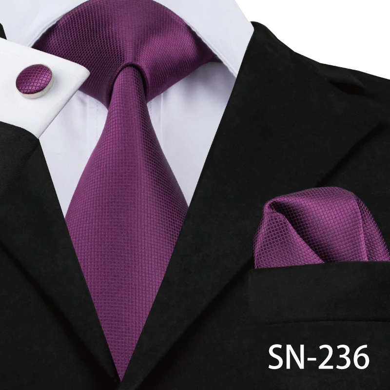 SN-236 Hi-Tie, роскошные шелковые фиолетовые галстуки с цветочным узором пейсли для мужчин, набор галстуков и носовых платков, модные дизайнерские деловые свадебные мужские галстуки - Цвет: SN-236