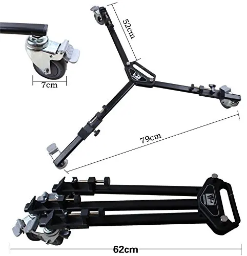 

DHL WT-600 Tripod Dolly for Video Tripod Max Load 10kg Video Folding Wheels Heavy Duty Slider Tripod Dolly for Camera Stand