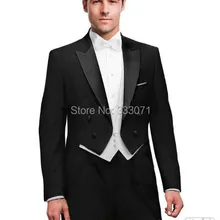Изготовленные на заказ, чтобы измерить черные мужские костюмы, на заказ свадебные смокинги для мужчин, жених Лучший человек Свадебный для шафера куртка+ брюки+ жилет+ галстук