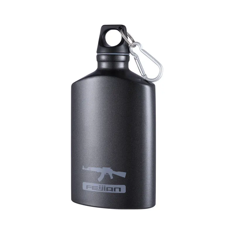 Бутылка для воды для спорта на открытом воздухе легкая алюминиевая фляга герметичная Военная фляга Овальный чайник петля крышка узкий рот 3