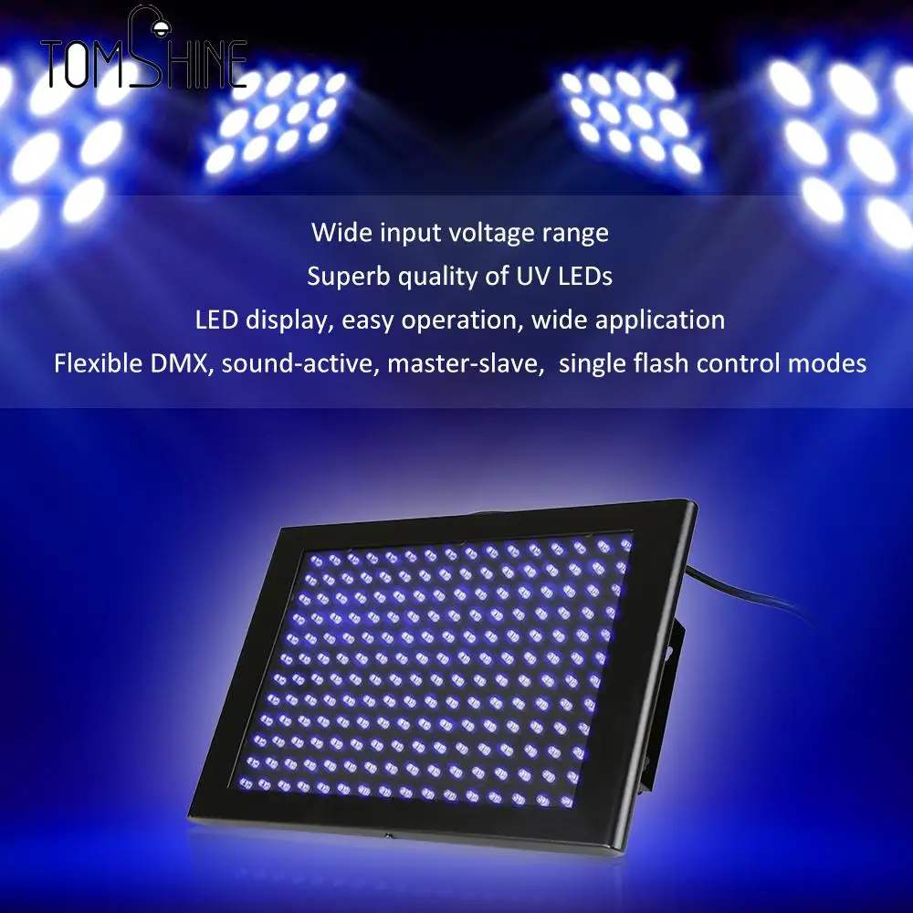 

192PCS LEDs UV Stage Light Flat Panel Strobe Lamp DMX512 Sound Activated Master-slave Single Flash Control for DJ Show Party