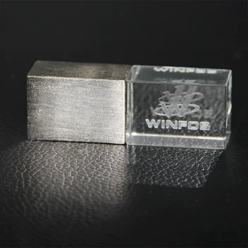 

Crystal USB Flash Drives 8GB 16GB 32GB USB 2.0 Memory Drive Stick Pen/Thumb Drive/Gift with LED Light available for Custom