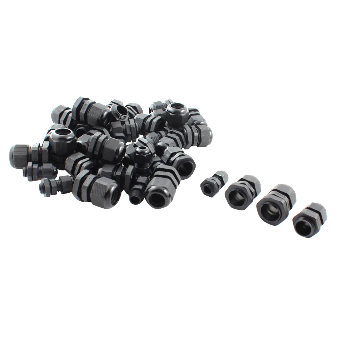 

SHGO Hot 40Pcs M12 M18 M20 M22 Black Cable Gland