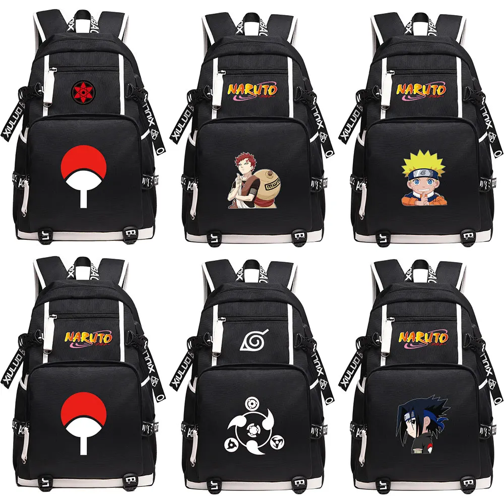 

Anime Uzumaki Naruto Sasuke Sharingan USB Charging Computer Boy Girl School bag Women Bagpack Teenagers Canvas Men Backpack