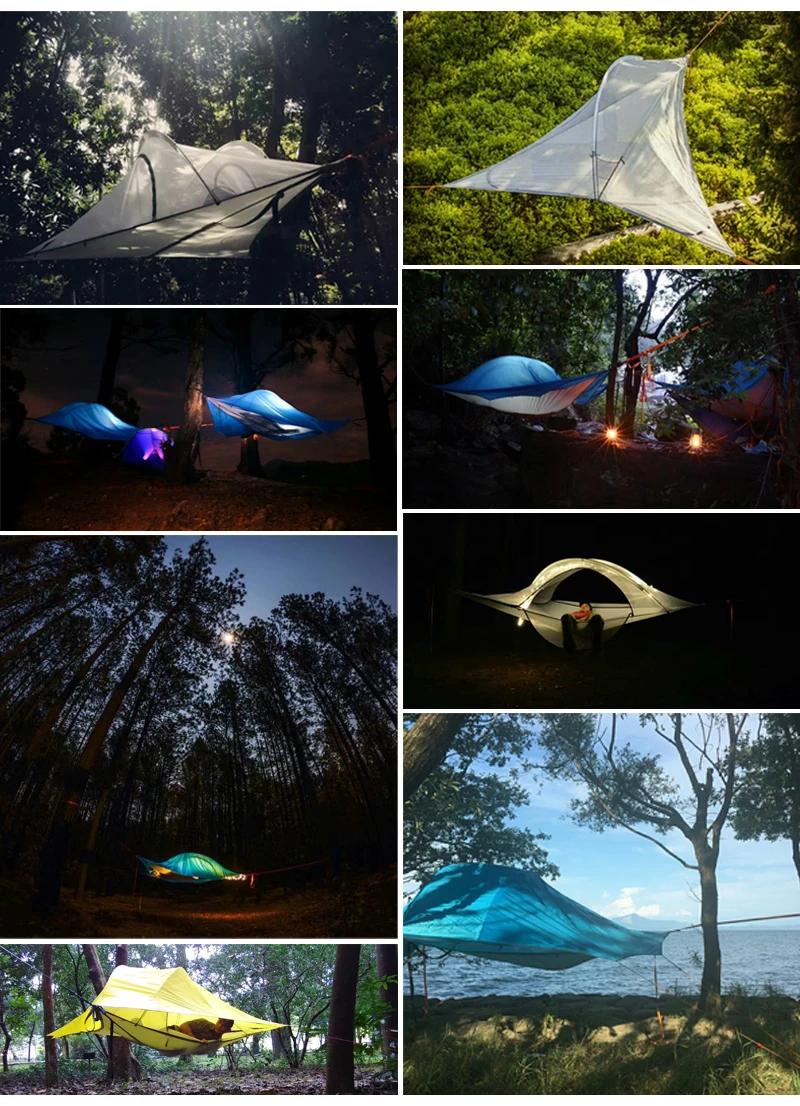 Скайсерф Кемпинг дерево палатка 3-4 человек Сверхлегкий портативный Кемпинг палатка треугольная подвеска Подвесная палатка Кемпинг пляж гамак