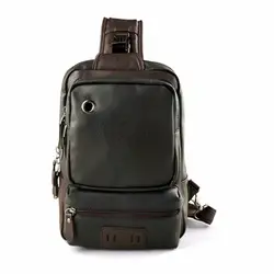 Мода Для мужчин искусственная кожа Сумка Груди Мешок Повседневное Crossbody Сумка Прохладный один сумка мужской