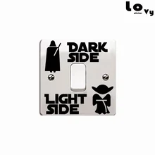 Classic Movie Star Wars Dark Side Light Side Switch Sticker Cartoon Vinyl Wall Sticker for Kids