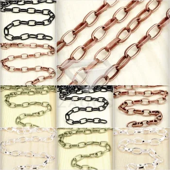 

4m Iron 6.8x4.1x1.2mm Oval Cable Unfinished Chains DIY keychain Craft Jewelry Making Fit Bracelet Necklace Wholesale