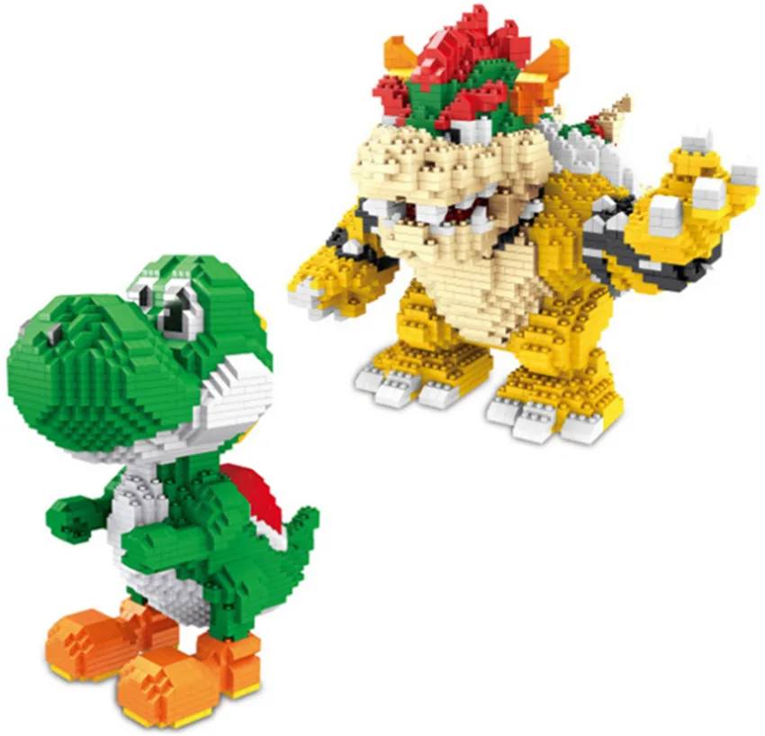 

ZMS Magic Blocks Yoshi Mini Blocks Mario bowser Micro blocks Anime DIY Building Toys Juguetes Auction Figures Kids Gifts 3492
