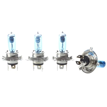 

4 Lamps Bulbs Car Headlights H4 White Light 100W 12V