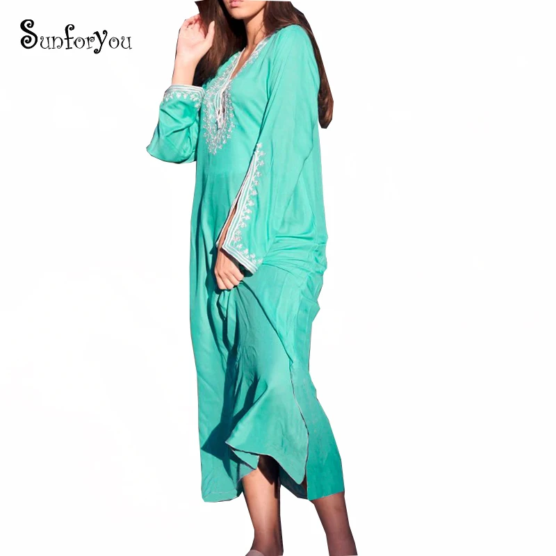

Beach cover up Long Beach Dress Robe de Plage 2019 Bikini Cover up Embroidered Summer Beachwear Kaftan Beach Woman Tunic Pareo