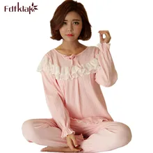 Fdfklak сладкий женский спортивный костюм весна осень хлопковая Пижама пижамы для женщин с длинным рукавом принцесса пижамы Пижамный костюм